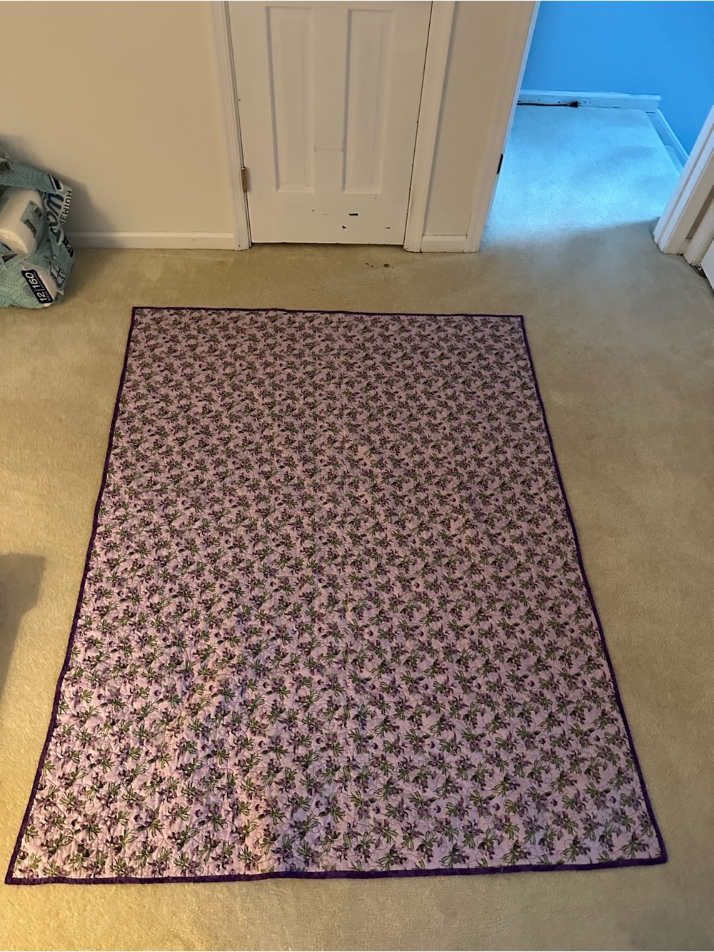 Handmade Purple Patchwork Quilt - Picture 5 of 5